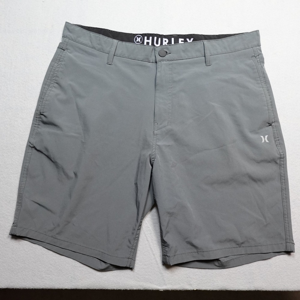 Hurley Hybrid Shorts Men 38 Grey Casual Stretch Boardshorts Walkshorts